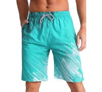 iCKER Swimming Shorts Men Swim Trunks Quick Dry Board Shorts Summer Beach Shorts with Mesh Lining,Green STK426,XL