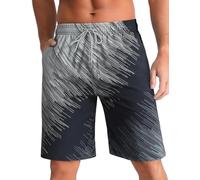 iCKER Swimming Shorts Men Swim Trunks Quick Dry Board Shorts Summer Beach Shorts with Mesh Lining,Grey STK457,S