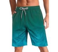 iCKER Swimming Shorts Men Swim Trunks Quick Dry Board Shorts Summer Beach Shorts with Mesh Lining,Green STK512,M