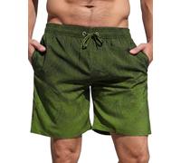 iCKER Swimming Shorts Men with Zip Pockets Quick Dry Swim Trunks Board Shorts with mesh Lining,Green STK624,3XL