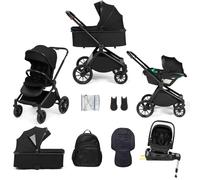 Ickle Bubba Altima 12-Piece Travel System with i-Size Nimbus 180° Spin Car Seat & Base - Black