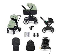 Ickle Bubba Altima 12 Piece Travel System with i-Size Nimbus Car Seat & 180° Spin ISOFIX Base (Sage Green) - Birth to 22kg (Approx. 4 Years), One-Hand Fold Pushchair with Accessories