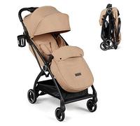 Ickle Bubba Aries Max Autofold Stroller - Feather-Light Design, Multi-Position Recline, Handy Auto-Fold Mechanism, Large Seat from Birth to 22kg with Footwarmer and Cup Holder (Biscuit)