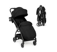 Ickle Bubba Aries Max Autofold Compact Stroller (Black) | Birth to toddler up to 4 years, Multi-Position Recline, Handy Auto-Fold Buggy, Large Seat with Footwarmer and Cup Holder