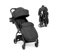 Ickle Bubba Aries Max Autofold Stroller (Graphite Grey) | Feather-Light Design, Multi-Position Recline Auto-Fold Mechanism, Large Seat. Birth to 22kg with Footwarmer and Cup Holder