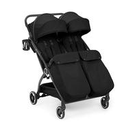 Ickle Bubba Aries Max Double Stroller, Side by Side Autofold (Black) | 10.5kg lightweight double Pushchair, Slim 69cm fits through doorways, one hand auto fold, birth-15kg per seat.