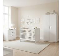 Ickle Bubba Coleby Mini 3 Piece Nursery Furniture Set - Cot Bed, Chest & Wardrobe, White