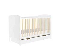 Ickle Bubba Coleby Scandi Cot Bed with Under Drawer Scandi White - Fibre Mattress