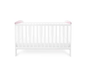 Ickle Bubba Coleby Style Cot Bed Elephant Love Pink - Premium Pocket Sprung Mattress