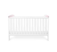 Ickle Bubba Coleby Style Cot Bed Elephant Love Pink - Premium Sprung Mattress