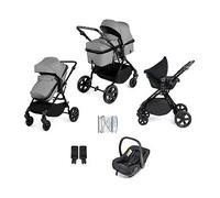 Ickle Bubba Comet Travel System with Astral (Space Grey) - Suitable from Birth to 22kg (Approx. 4 Years), Convertible Pram Seat Unit, UPF 50+ Hood, Apron, and Raincover