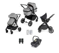 Ickle Bubba Comet Travel System with Astral (Space Grey) | Suitable from Birth to 22kg (Approx. 4 Years), Convertible Pram Seat Unit, UPF 50+ Hood, Apron, and Raincover