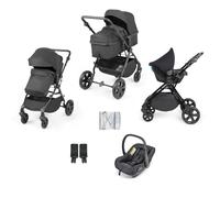 Ickle Bubba Comet Travel System with Astral (Black) | Suitable from Birth to 22kg (Approx. 4 Years), Convertible Pram Seat Unit, UPF 50+ Hood, Apron, and Raincover