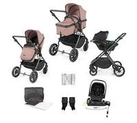 Ickle Bubba Cosmo Pushchair Travel System 3 in 1 - Pram & Baby Pushchair with i-Size Nimbus Car Seat, ISOFIX Base, Newborn to 22kg (Desert/Black)