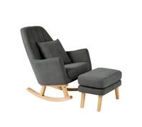 Ickle Bubba Eden Deluxe Nursery Chair And Stool - Charcoal Grey