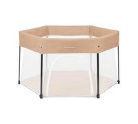 Ickle Bubba Fiesta Pop-Up Playpen - Quick 30-Second Setup, Breathable Mesh Sides, Padded Playmat & Compact Fold for Easy Storage, Includes Carry Bag (Biscuit)