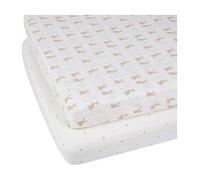 Ickle Bubba Fitted Cotbed Sheets - Bunnychino 2 Pack