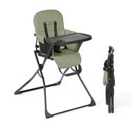 Ickle Bubba Flip Magic Fold Highchair- Suitable from Sitting Up to 15kg, 5-Point Safety Harness, Removable Tray, Quick One-Hand Fold, Compact Slimline Design for Easy Storage (Sage Green)