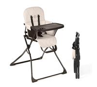 Ickle Bubba Flip Magic Fold Highchair - Suitable from Sitting Up to 15kg, 5-Point Safety Harness, Removable Tray, Quick One-Hand Fold, Compact Slimline Design for Easy Storage (Pearl Grey)