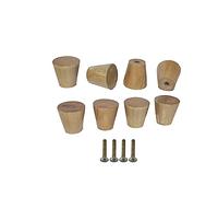 Ickle Bubba Pack of 4 Tapered Wooden Pull Handles - Universal Cabinet, Closet & Drawer Knobs, Durable & Stylish Wood Design, Easy to Install (Pine)