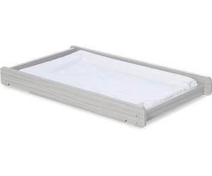 Ickle Bubba Pembrey Cot Top Changer - Stylish Wooden Baby Changing Solution, Universal Fit for Most 120x60cm & 140x70cm Cots, Space-Saving Design, Easy to Install & Wipe Clean (Ash Grey)