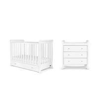 Ickle Bubba Snowdon 4 In 1 Mini 2 Piece Furniture Set And Premium Sprung Mattress - White, White