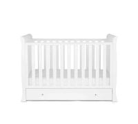 Ickle Bubba Snowdon Mini Cot Bed White - Premium Sprung Mattress
