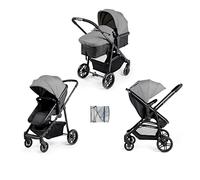Ickle Bubba Star 2-in-1 Pushchair, Pram & Stroller (Space Grey) - from Birth to 15kg, Convertible Seat, Reversible Parent-Facing, One-Hand Fold, Large Basket, UPF 50+ Canopy
