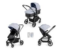 Ickle Bubba Star 2-in-1 Pushchair, Pram & Stroller (Zen Blue) - from Birth to 15kg, Convertible Seat, Reversible Parent-Facing, One-Hand Fold, Large Basket, UPF 50+ Canopy