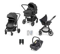 Ickle Bubba Star 3-in-1 Travel System with Astral Group 0+ Car Seat - Convertible Pram & Pushchair, Suitable from Birth to 15kg (Approx. 3 Years*), Spacious Basket & All-Terrain Wheels (Black)