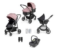 Ickle Bubba Star 3-in-1 Travel System with Astral Group 0+ Car Seat - Convertible Pram & Pushchair, Suitable from Birth to 15kg (Approx. 3 Years*), Spacious Basket & All-Terrain Wheels (Dusky Pink)