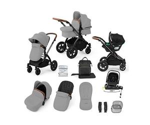 Ickle Bubba Stomp Luxe Travel System Nimbus Car Seat & Spin ISOFIX Grey