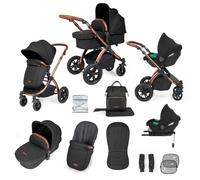 Ickle Bubba Stomp Luxe Travel System with i-Size Cirrus Car Seat & ISOFIX Base 12 pcs - Bronze & Midnight & Tan