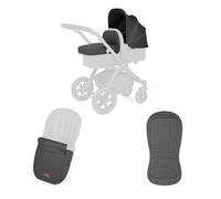 Ickle Bubba Stomp Luxe/Urban All-in-One Colour Pack - Hood, Apron, Seat Liner & Footwarmer Set - Pushchair Accessory Kit for Custom Style & Comfort (Charcoal Grey)