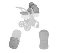 Ickle Bubba Stomp Luxe/Urban All-in-One Colour Pack - Hood, Apron, Seat Liner & Footwarmer Set - Pushchair Accessory Kit for Custom Style & Comfort (Pearl Grey)