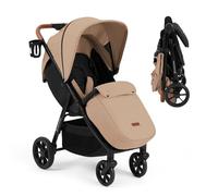 Ickle Bubba Stomp Stride Prime Stroller (Desert) - Birth to 22kg, Extra-Large Seat, Multi-Terrain EVA Wheels, UPF 50+ Extendable Hood, Raincover, Footwarmer & Accessories