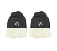 Ickle Bubba Universal Pram Mitts - Windproof & Shower Resistant Pushchair Hand Gloves with Faux Fur Lining, Warm Winter Stroller Hand Muff (Black)