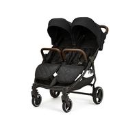 Ickle Bubba Venus Double Stroller - Compact, Lightweight Foldable Twin Pushchair for Twins or Siblings, Suitable from Birth to 15kg (Approx. 3 Years) (Black)