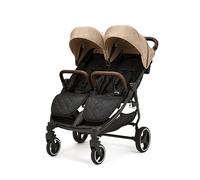 Ickle Bubba Venus Double Stroller - Compact, Lightweight Foldable Twin Pushchair for Twins or Siblings, Suitable from Birth to 15kg (Approx. 3 Years) (Biscuit)