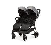 Ickle Bubba Venus Double Stroller - Suitable from Birth to 15kgs (Approx. 3 Years), Compact, Lightweight, Foldable Twin Pushchair, Includes Rain Cover (Space Grey)