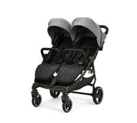Ickle Bubba Venus Double Stroller - Suitable from Birth to 15kgs (Approx. 3 Years), Compact, Lightweight, Foldable Twin Pushchair, Includes Rain Cover (Space Grey)