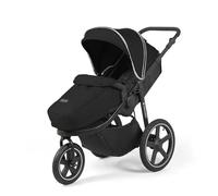 Ickle Bubba Venus Max Jogger Stroller - All-Terrain 3-Wheel Pushchair from Birth to 22kg, Air-Filled Tyres, UPF50+ Hood, Footwarmer, Large Basket & Rain Cover (Black)