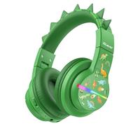 iClever BTH12 Kids Bluetooth Headphones,Colorful LED Lights Wireless Kids Headphones,74/85dBA Safe Volume,85H Playtime,Bluetooth 5.2,Over Ear Dinosaur Headphones Built-in Mic for iPad/Tablet/Airplane