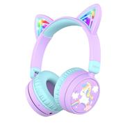 iClever BTH21 Kids Headphones Wireless Girls LED Cat Ear Travel Gift