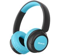 iClever BTH22 Kids Headphones Wireless, 60H Play Time, USB C Fast Charging, Bluetooth 5.4, AUX Cord,Safe Volume 74/85 dBA,Toddler Headphones for iPad/Tablet/Travel/School, Blue Black