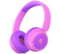 iClever BTH22 Kids Headphones Wireless, 60H Play Time, USB C Fast Charging, Bluetooth 5.4, AUX Cord,Safe Volume 74/85 dBA,Toddler Headphones for iPad/Tablet/Travel/School, Rose Purple