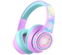 iClever BTH24 Active Noise Cancelling Headphones for Kids, LED Light Up, Bluetooth 6.0, Type C Fast Charging, Safe Volume 80dBA, 47H Play Time, Kids Headphones Wireless for Travel iPad Tablet