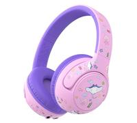 iClever BTH27 Toddler Headphones for 2+ Year Old-CPC Certified, 75/80dBA Safe Volume Limited, 74H Playtime, Bluetooth 5.4, BPA Free, Kids Bluetooth Headphones Aux Cord for Travel iPad, Purple