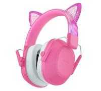 iClever Ear Defenders Children, SNR 29dB Safety Noise Reduction Ear Protectors Autism & Concentration Aid, Noise Cancelling Headphones for Kids, Kids Ear Defenders for Fireworks, Concerts, Cat Ears