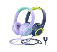 iClever HS22 Kids Headphones Wired 2 Pack with Sharing Splitter | SafeSound Tech 3.0, Stereo Sound, Foldable, Over Ear toddler headphones, Durable Headphones for Kid/School/Tablet/Travel